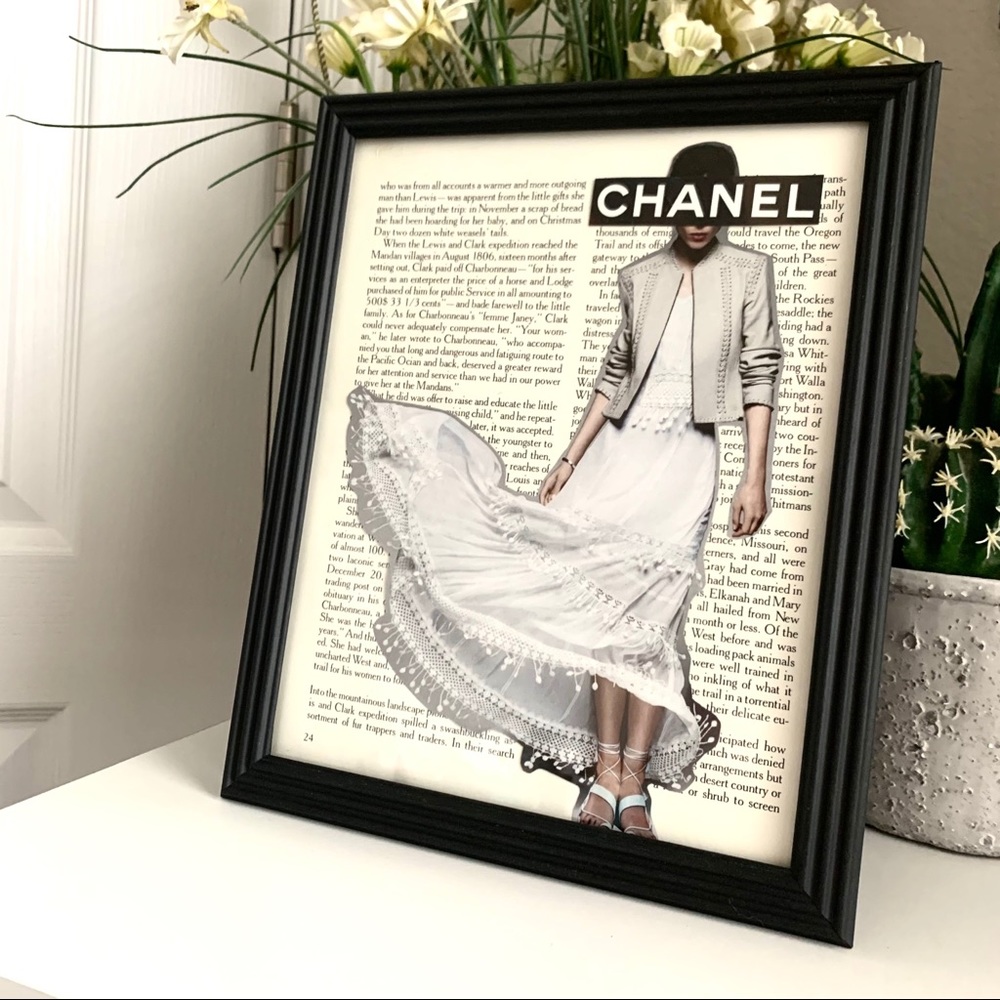 Chanel White Dress Fashion Wall Art Elegant‎ Chic Editorial Decor